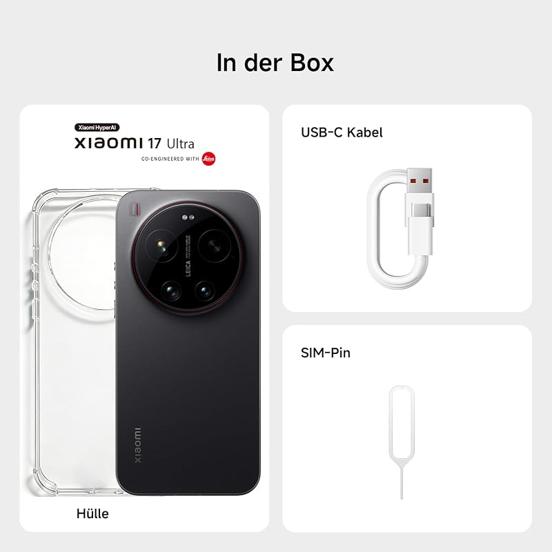 17 Ultra Smartphone 16+512 GB, Leica 200 MP Teleobjektiv, Schwarz