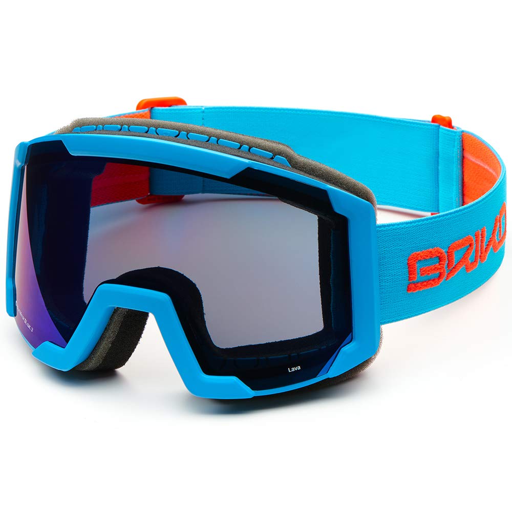 Briko Lava Ski mask, Unisex Adult, unisex-adult, 2001MP0, Matte Sky Blue/Fluorescent Orange, one size