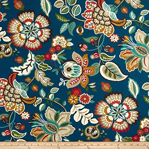 Richloom Fabrics 0333353 Richloom Solarium Outdoor Telfair Peacock Fabric by The Yard