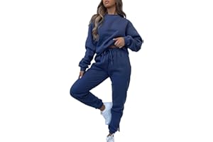 amropi Women's Tracksuit Set Fleece Sweatshirt Top and Jogging Pants Sports Outfits