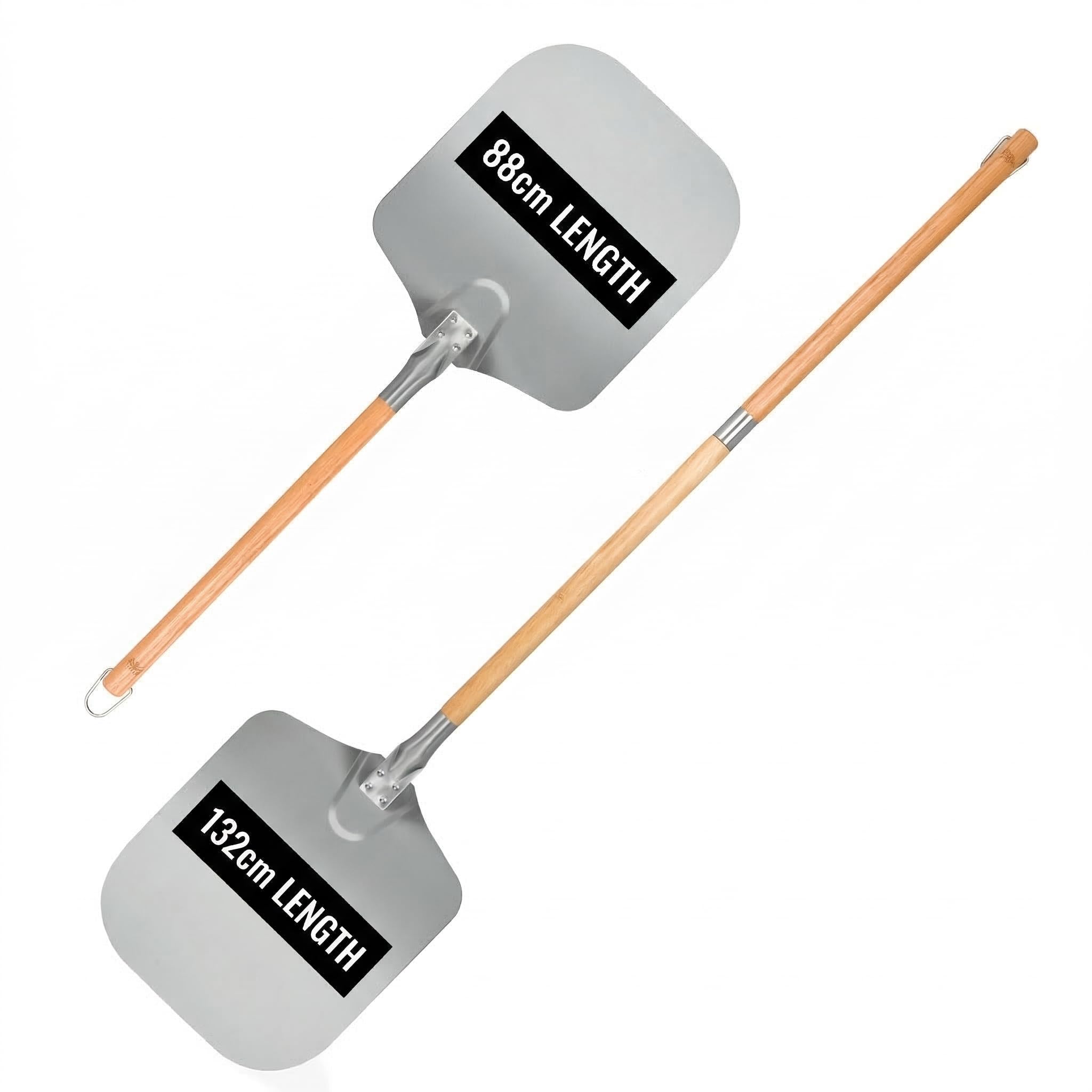 Dan&Co Long Handle Pizza Peel 12 Inch x 14 Inch Aluminium, Adjustable Length Pizza Paddle Shovel (45cm or 89cm Long) with Detachable Handles, Stronger 4 Rivets, Easy Storage, Non Stick