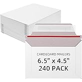 TFONSIGI 240 Pack 6.5" x 4.5" Self Seal Envelopes Photo Document Mailers, Stay Flat Rigid Mailers for 4x6 Cards, CD, Invitation, Postcard, Comic Book, Photos, Document