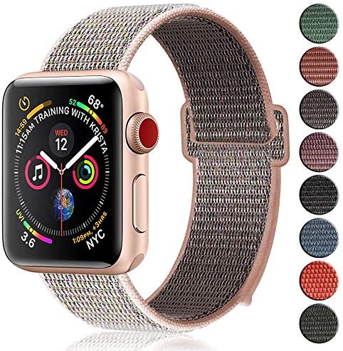 Transy Bands Compatible for Apple Watch Band 40mm 38mm 42mm 44mm, Soft Nylon Bands with Loop Fastener for iWatch Series 4/3/2/1
