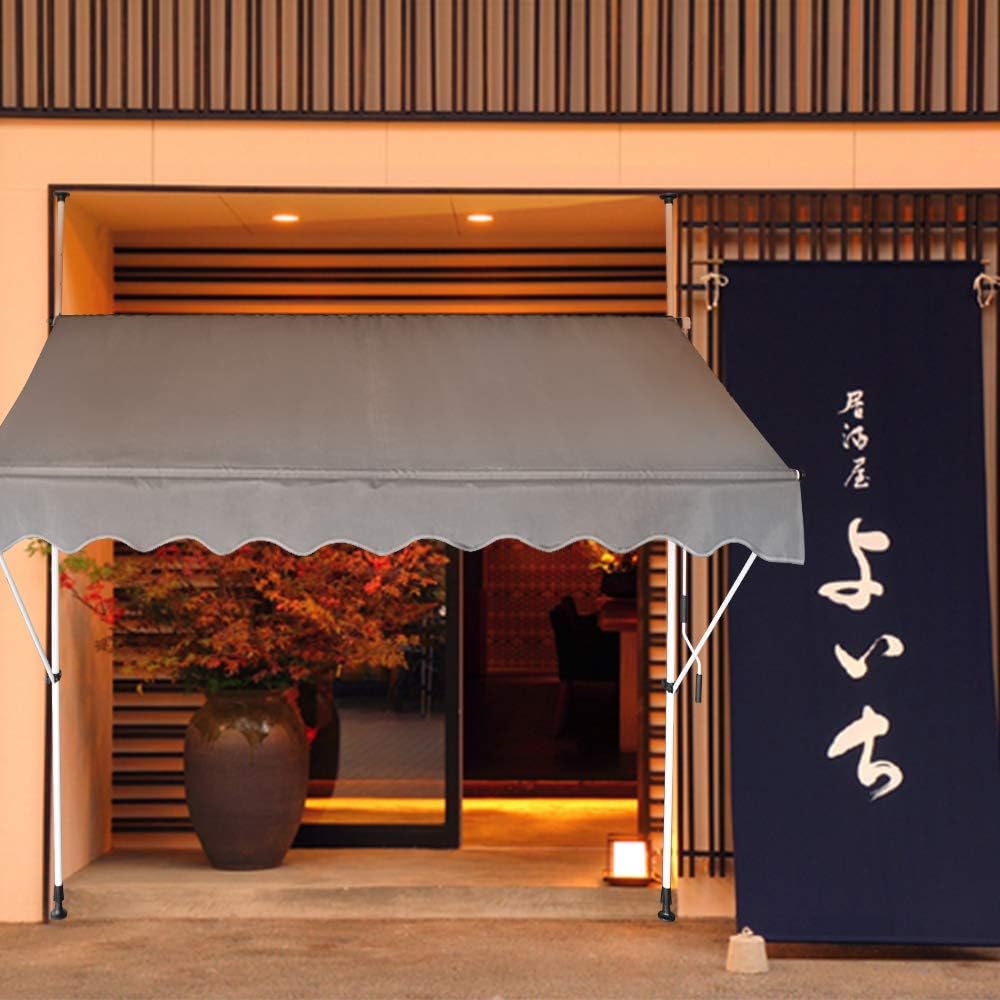 Azules Blancas Rayas Froadp 250x120cm Toldos de Sol Ajustables en