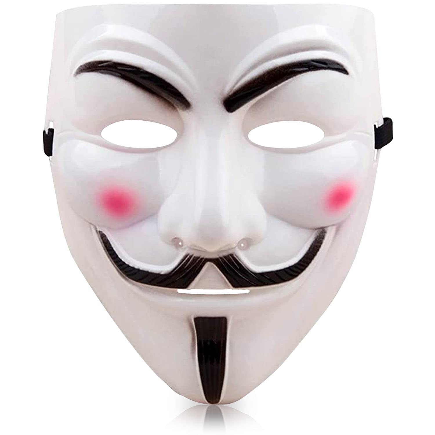 Anonymous Mask White for Adults | V for Vendetta | Anonymous Hacker Mask | Premium Quality | Rigid Plastic | Party Accessory | Cosplay | Halloween | OriginalCup® — image 1