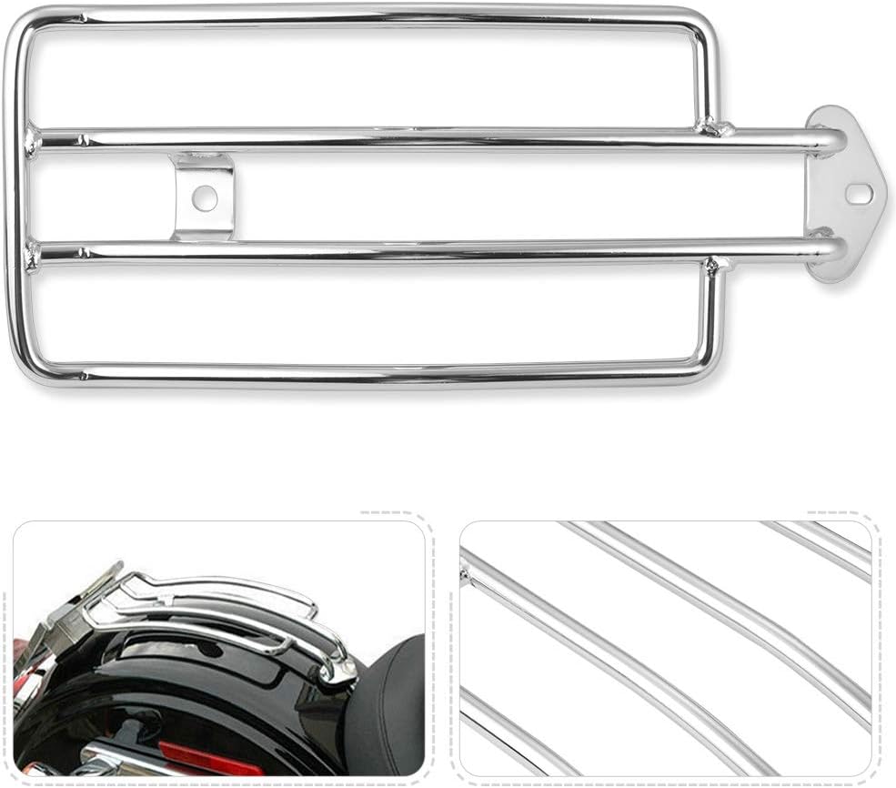 NATGIC Motorcycle Luggage Rack 280mm (11") Silver Stainless Steel Motorcycle Rear Shelf Motorcycle Rear Solo Seat for H-arley Davidson XL Sportster 1985-2003
