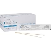 McKesson Cotton Tipped Applicator, Long Sterile Medical Swabs, 6 in, 100 ct | Individually Wrapped, Wood Shaft