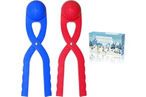 JEEFUD Snowball Maker for Kids Large Size Snow Ball Maker Mold Snow Toys for Toddlers Winter Outdoor Indoor Snowball Fight Set - Toys for 4-12 Year Old Boys Girls (Set of 2,Red&Blue)