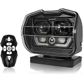 SUPAREE Remote Control Led Spotlight for Truck, Magnetic Search Light | IP67 Waterproof 60w Auto-Reset 360&deg;Rotation Go Outdoor Light for Truck Boat Marine Offroad (6 Magnets &amp; Automatic Searching)