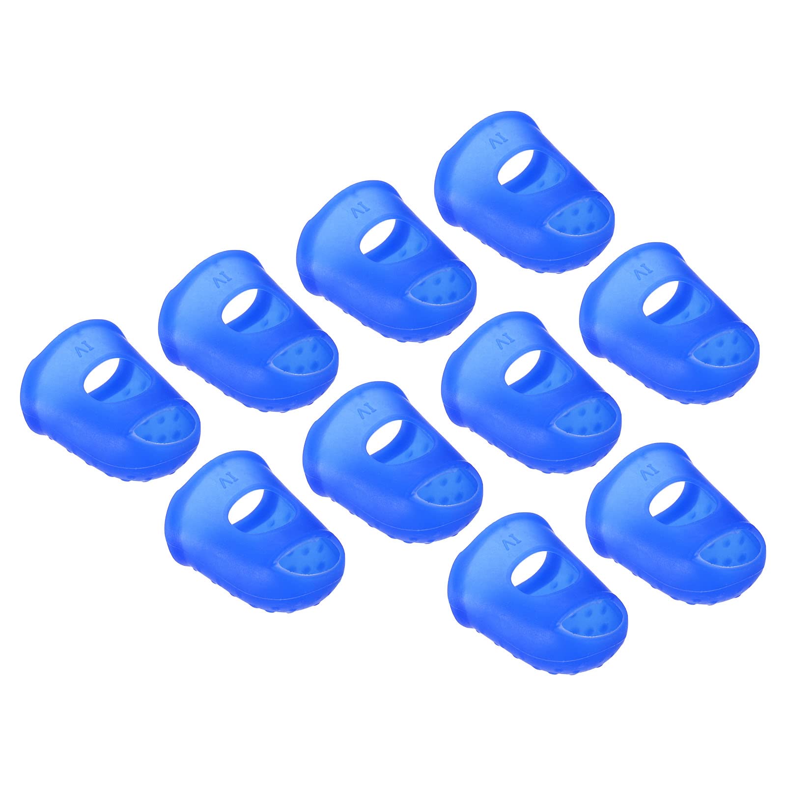 PATIKIL 0.91 Inch Rubber Finger Tips, 15 Pack Silicone Thumb Fingertip Protector Covers Pads Thimble for Guitar Playing Office Counting Sewing, Blue XL Size