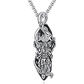 UCADRIT Hecate Necklace Sterling Silver Hekate Wheel Pendant Black Crystal Hecate Jewelry Hekate Gifts for Women