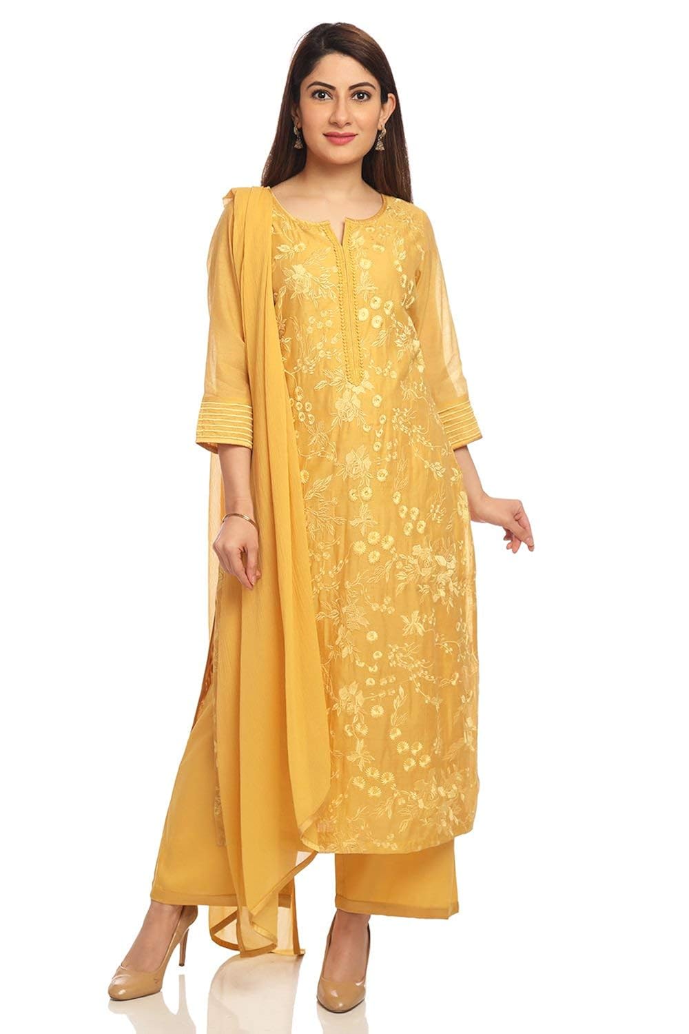BIBA Women's Straight Salwar Suit Set 