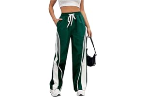 Floerns Women's Track Pants Y2K Jogging Sweatpants Side Striped Running Pants Bowknot Streetwear