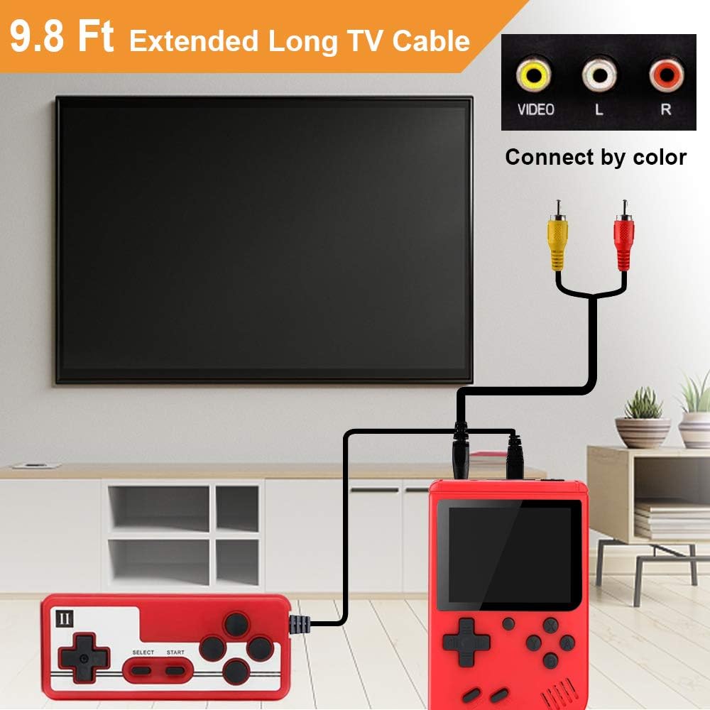 TrophyRak Handheld Game Console, Retro Mini Game Console, 500 Classical FC Games, Built-in 800mAh Rechargeable Battery, Support for Connecting TV & 2 Players: Toys & Games