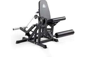 LIONSCOOL Leg Extension and Curl Machine V4.0, 1100lbs Capacity Adjustable Seated Leg Extension, Lying Leg Curl Bench, Cable Operated 2” Plate Loadable Lower Body Exercise Equipment for Home Gym