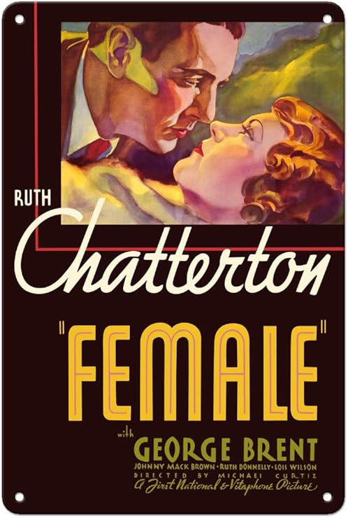 Amazon.com: Pacifica Island Art Female - Starring Ruth Chatterton & George Brent - Directed by Michael Curtiz - Vintage Film Movie Poster c.1933-8in x 12in Vintage Metal Tin Sign: Posters & Prints