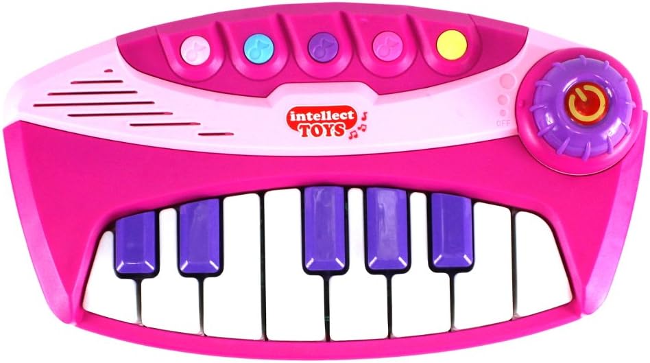 Lil Musician Intellect 13 Key Toy Piano Keyboard, Create your Own Songs or Play Along 5 Built In Songs (Pink) by Toy Keyboards