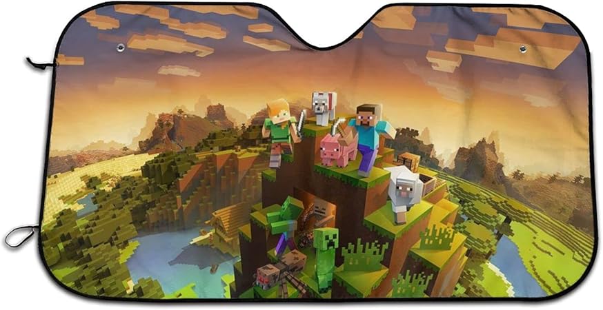 Amazon マインクラフト 車用 サンシェード 取り付けが簡単 折り畳み式 軽量の日除け 吸盤4個付き カー用品 プライバシー保護 車中泊 仮眠 盗難防止 車カバー 防水雪対策 99 紫外 落葉対策 普通車 軽自動車 Suvに適用 夏冬兼用 70 130cm 車 バイク 車 バイク