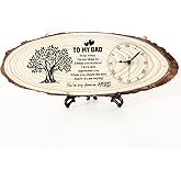 Shellvcase Gifts for Dad, Wooden Desk Clock Dad Birthday Gift Ideas, Dad Gifts from Daughter Son, Gifts for Dad Who Wants Nothing; Exquisite Wooden Clock for Dad, Personalized Gift