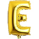 32 inch Letter Balloons Gold Alphabet Number Balloons Foil Mylar Party Wedding Bachelorette Birthday Bridal Shower Graduation Anniversary Celebration Decoration (32 inch E Gold)