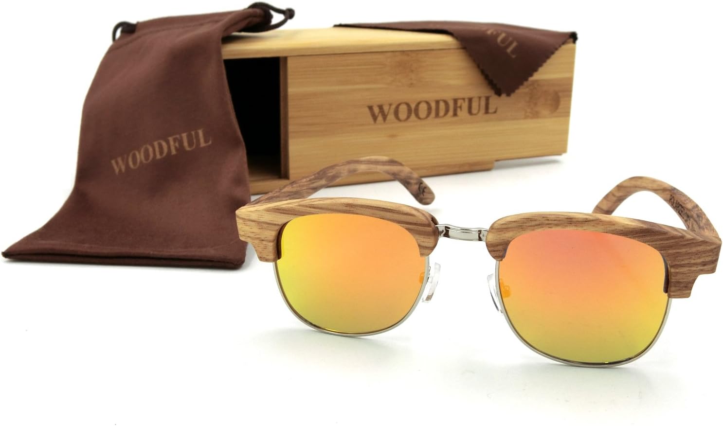 Bamboo Sunglasses Half Frame Wood Eyeglasses