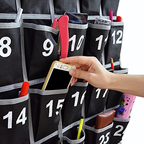 Godery Numbered Classroom Pocket Chart for Cell Phone and Calculator