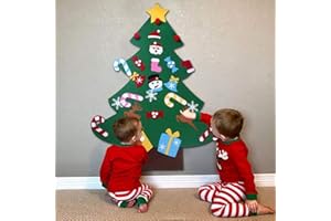yeesport DIY Felt Christmas Tree with 26Pcs Xmas Ornaments 3.2ft DIY Christmas Tree Wall Hanging Xmas Gifts Christmas Decorations