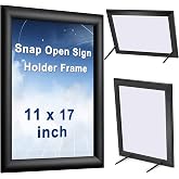 Blulu 2 Pack Aluminum Snap Frame 11 x 17 Inch, Black | Front Load Easy Open, Picture Frame, Poster Holder, Wall Mount or Tabletop, Picture, Document, Certificate, Menu