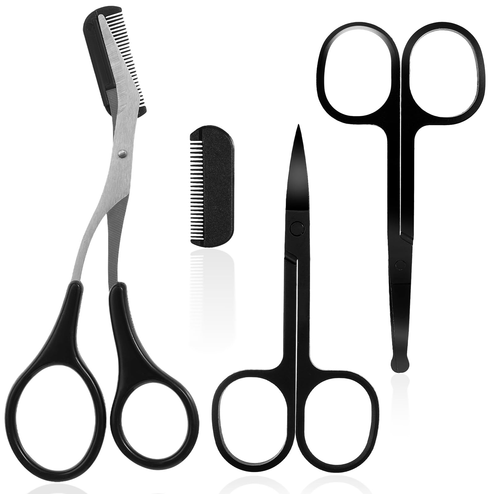 Photo 1 of ***ONLY 2 PIECES*** Giantree 4 Pcs Eyebrow Scissors with Comb, Multipurpose Grooming Kit, Small Grooming Scissors with Non-Slip Finger Grips for Men Women Eyebrow Trimming Shaping Ingrown Hair Removal