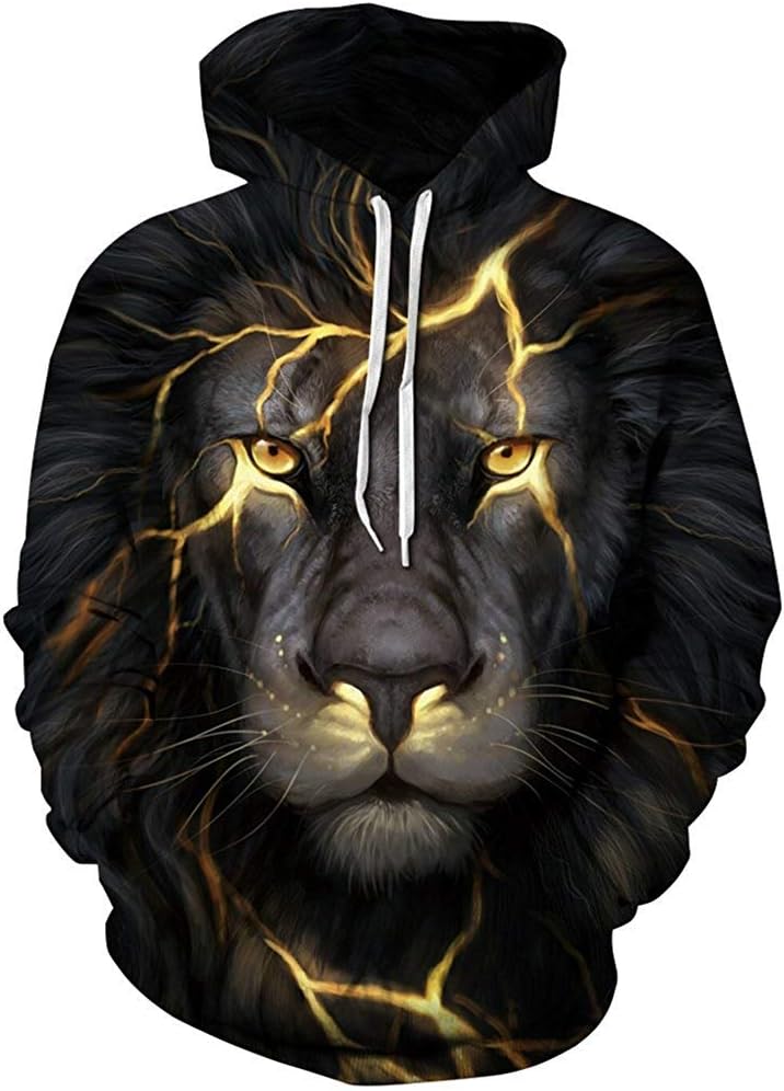 FLYCHEN Boy's Fashion Funny Print Hoodies Unisex Teens Hooded Pullover Sweatshirt