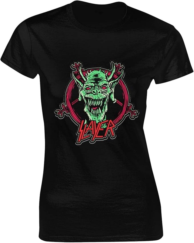 Slayer Band Retro Women's Cool TShirts Black Medium Clothing