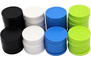 HAKITAROOM 35MM/1.37-inch Box of 120 Counting Coins for Poker Chips and Game Coins (Black+White+RoyalBlue+LawnGreen, 35MM/1.37-inch)