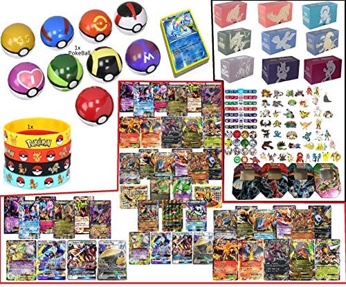 Pokemon 5 Random Oversized Jumbo EX Promo Cards with 1 Random Poke Ball, 1 Random Wristband and 1 RANDOM Extra GIft