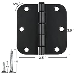 TDCHINGES 18 Pack Door Hinges 3.5 Inch Matte Black