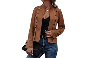 Women's Faux Leather Suede Open Front Jacket, Womens Cropped Suede Blazer Jacket, Women's Faux Suede Jackets