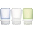 humangear GoToob+ 3-Pack | Refillable Silicone Travel Bottle | Locking Lid | Food-Safe Material