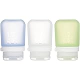 humangear GoToob+ 3-Pack | Refillable Silicone Travel Bottle | Locking Lid | Food-Safe Material