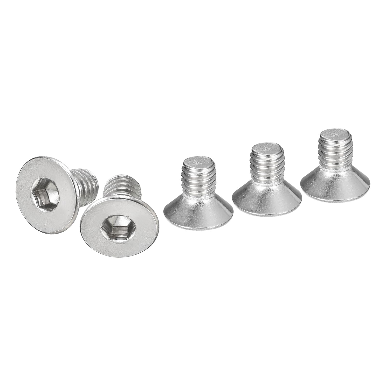 DTGN M6-1 x 10mm Flat Head Socket Cap Screws, 25 Pack 304 Stainless Steel Hex Socket Flat Head Screws, Full Thread, Countersunk Bolts โ image 1