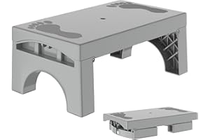 FYGUES Folding Step Stool for Adults Kids, Heavy Duty Non-Slip Foldable Stepping Stool with 400-LBS Capacity, Safety Collapsible Foot Step Stool for Bathroom Bedroom Kitchen, Bed Steps for High Beds, Gray