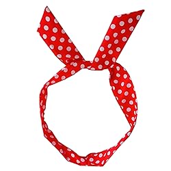 Qiabao Bow Tie Red Polka Dots Headband Hair Band