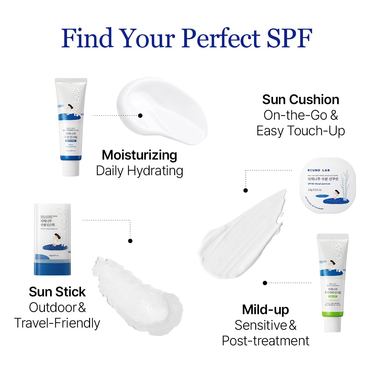 ROUND LAB Birch Juice Moisturizing UV LOCK SPF 45 | NBC No1 SPF, Glow Sunscreen for Daily Skincare, Non-toxic, UV Protection, Lightweight, Oil-Free, Organic, Korean Sunscreen (1.69 Fl Oz)