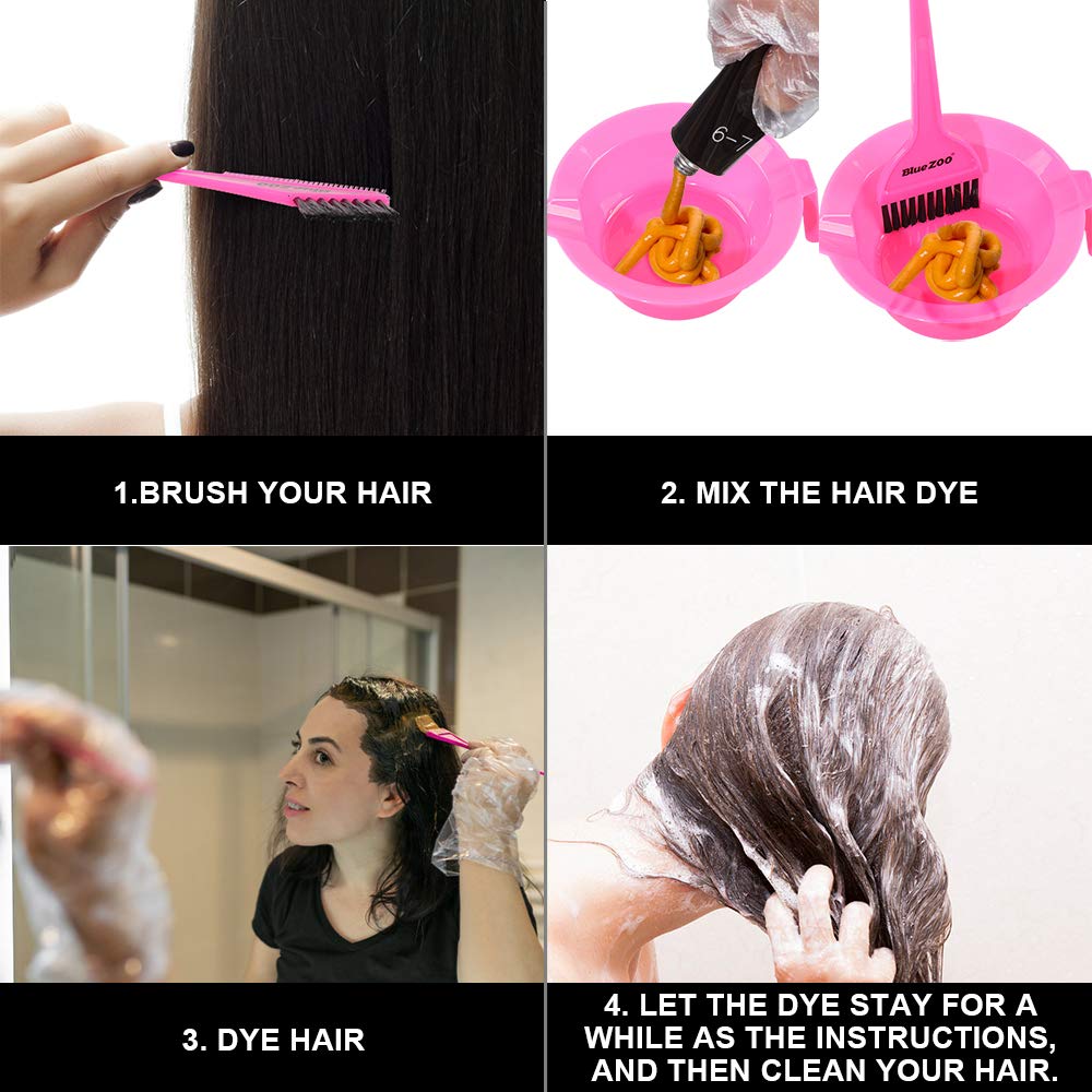 Hair Dye Coloring Kit, Includes Hair Tinting Bowl, Dye Brushes, Sharp Tail Comb, For Hair Coloring, DIY Beauty Salon Tools Set of 3 : Beauty