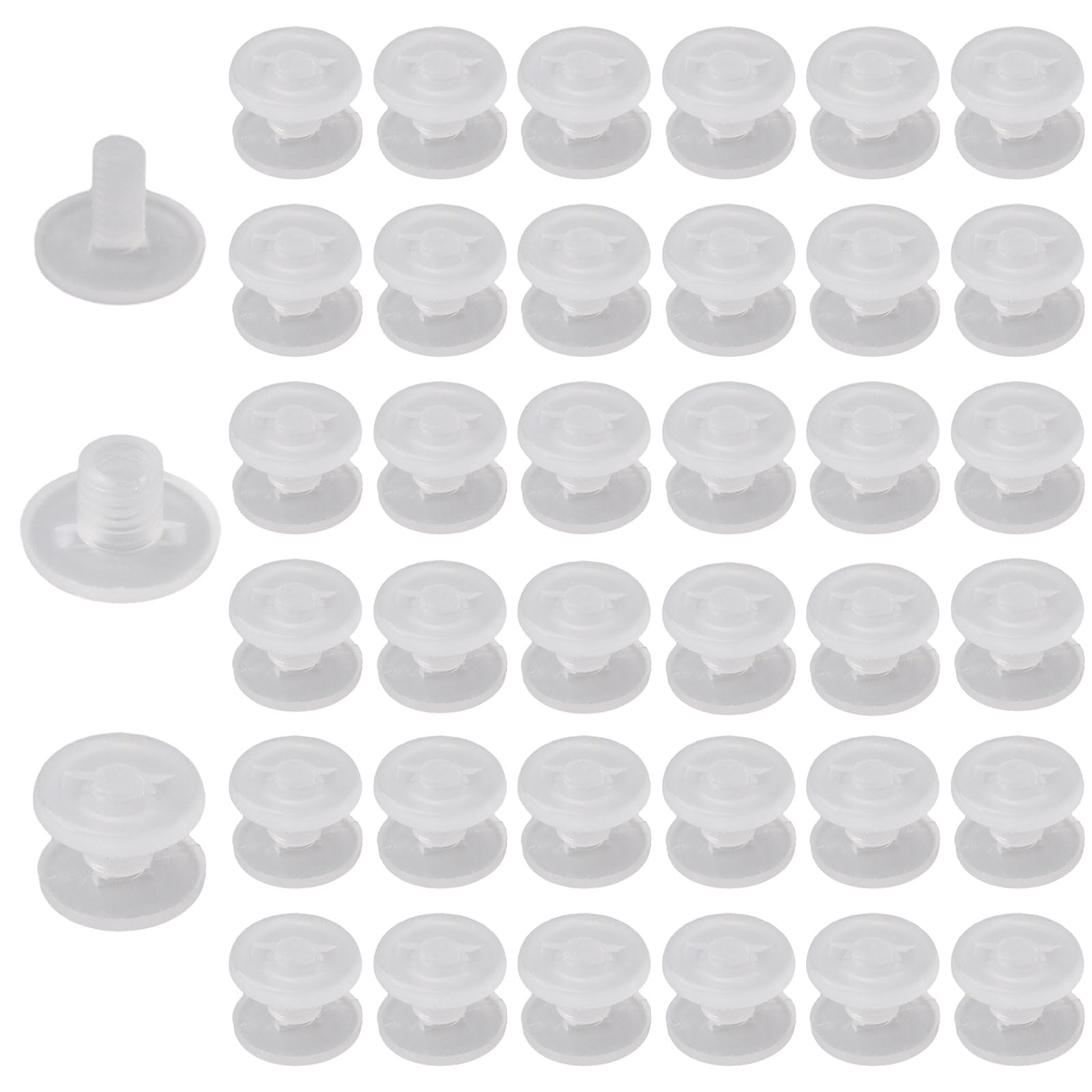 INCREWAY 60pcs Plastic Eyelets, Clear Transparent Binding Chicago Screws for Quick Stapling of Folders, Compartments（M5*10）