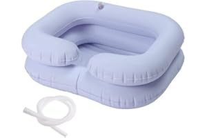 Tookie Inflatable Hair Washing Basin, Inflatable Shampoo Basin for Bedside, Portable Shampoo Bowl for Elderly, Disabled, Pregnant, Injured, Bedridden, Handicapped, Wash Hair in Bed(White)