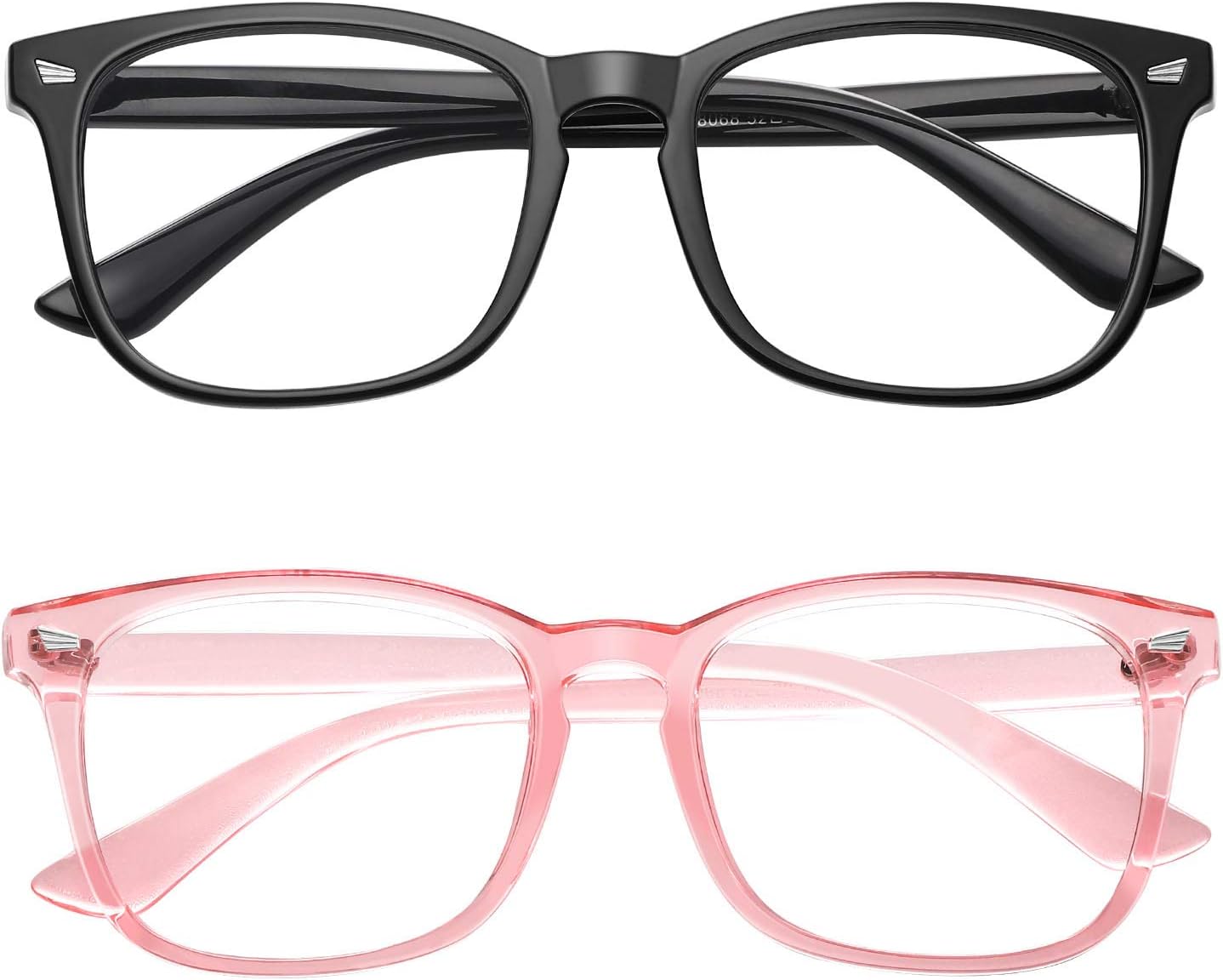 Blue Light Blocking Glasses - 2 Pack Computer Glasses Anti Eye Strain Headache, Blue Light Blocking Glasses for Women Men