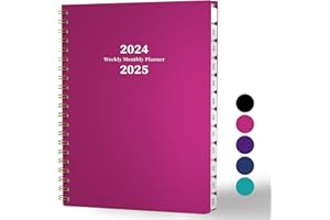 Ymumuda Planner 2024-2025, 12 Months, JUL.2024 to JUN.2025, 8.5" X 11", 2024-2025 Weekly Monthly Planner with Spiral Bound, Waterproof Hardcover & Large Writing Blocks, Deep Pink