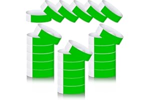 Tudomro 300 Pieces Paper Wristbands for Events Waterproof Neon Bracelets Concert Identification Wristbands Hand Bands Events Adhesive Bracelets for Party(Green)