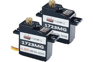 DYSRC GOTECK 2PCS 17g Full Metal Gear Digital Servo, with 25T Servo Horn for 1/18 1/16 1/14 RC Car Model Boat Fixed-Wing Helicopter Airplane Robot Toy