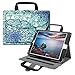 Fintie Handbag Case for iPad 9.7 2018/2017, iPad Air 2, iPad Air, Multi-Angle Viewing Cover with Handle, Document Pocket, Auto Wake/Sleep for iPad 6th / 5th, iPad Air 1/2, Emerald Illusions