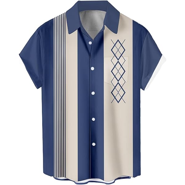 Amazon.com: Deer Lady Mens Bowling Shirt 1950s Retro Print